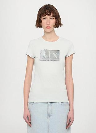 Жіноча футболка armani exchange з логотипом із паєток