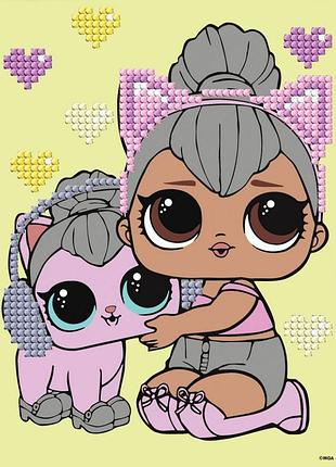 Алмазная мозаика "l.o.l. surprise! kitty queen with kitty kitty" aml1206, 15x20 см