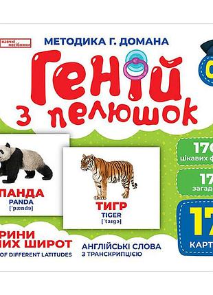 Набор развивающих карточек гений с пеленок "животные разных широт" 10107200, 17 карточек