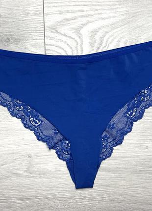 Жіночі сині трусики з мереживом hunkemoller
