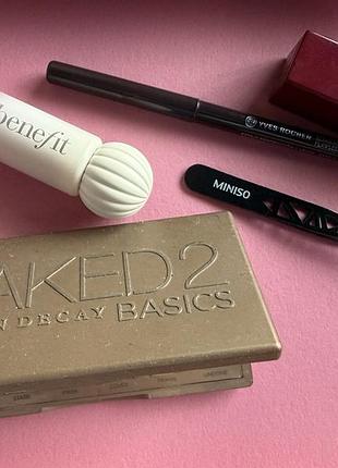 💄 набор декоративной косметики urban decay / benefit / clinique / yves rocher + пинцет miniso