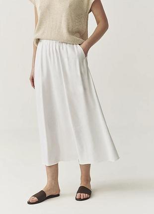Нова.спідниця з льону люкс бренду tatuum maxi skirt in linen and viscose - white sand оригінал.з поточної колекції