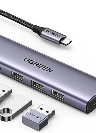 Usb-хаб ugreen cm511 usb-c to hdmi+3*usb 3.0 a+pd power converter