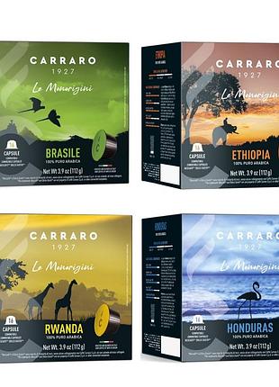 Набір кави в капсулах 4 види carraro dolce gusto моносорти світу 64 шт