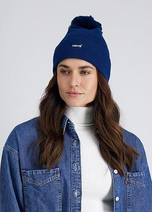 Шапка жіноча з помпоном levi's