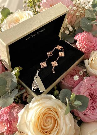 Новий золотистий браслет van cleef & arpels alhambra ван кліф клиф