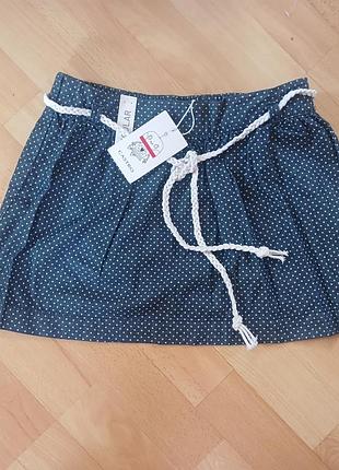 Легкая юбка в горох с поясом castro 10-12 лет