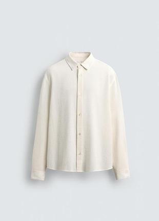 Рубашка zara структурная 7545 340 white
