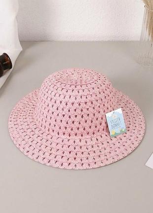 Детская соломенная шляпа-панама розовый bonnet