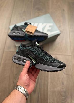 Стильные женские кроссовки nike air max dn black white-hyper cobalt-rage green