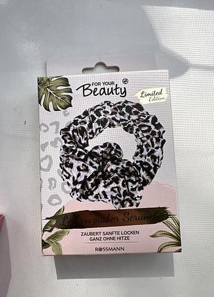 Шовкова резинка для волосся, леопардова от бренда for your beauty