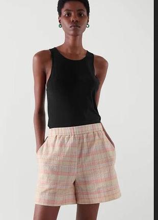Легкие женские шорты cos checked shorts, органический хлопок