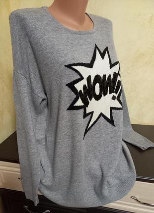 Светр gerry weber  95%  віскоза 5% кашемір сірий колір l-xl