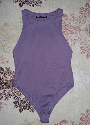 💜стильный фиолетовый боди от zara💜
