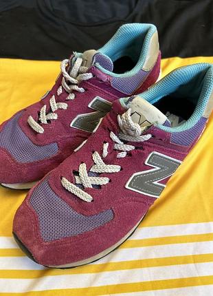 Кросівки жіночі new balance 574 оригінал розмір 38 (устілка 23.5 см) бордові