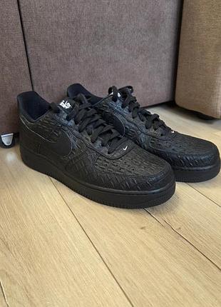 Кроссовки nike air force 1 '07 premium croc black оригинал, размер 45, отличное состояние