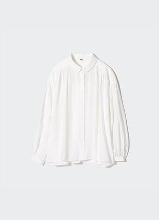 Сорочка uniqlo з пишним рукавам 🌺 біла