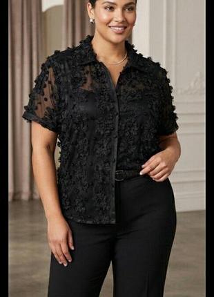Шикарна блузка блузка розмір 50/16 ошатна чорна 100 стрейчева gerry weber
