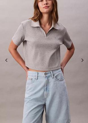 Calvin klein linen blend relaxed denim bermuda shorts шорти з льону