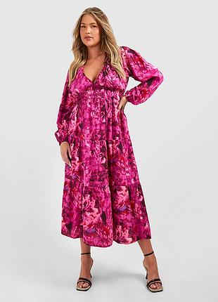 🥰 довга сукня в принт boohoo 20