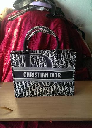 Текстильная сумка-шоппер christian dior