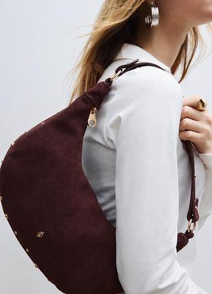 Замшева сумка шкіряна сумка stradivarius