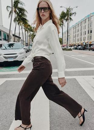 Джинси брюки коричневі zara