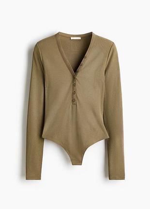 Боді в рубчик хакі h&m xs
