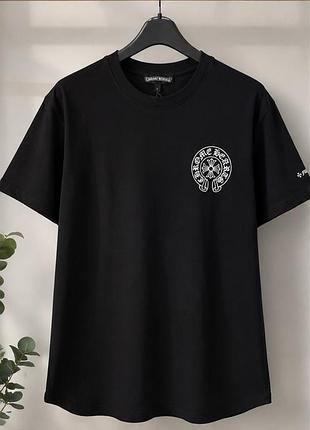 Чорна футболка chrome hearts бавовна size l ,xl