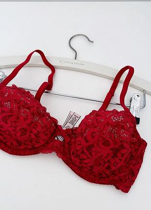 🌹 вишуканий червоний мереживний бюстгальтер victoria's secret