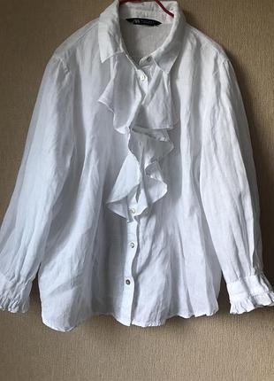 Лляна блуза сорочка zara