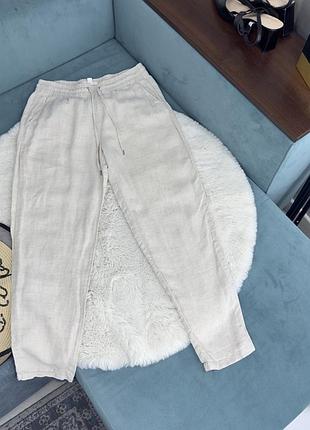 Штани брюки 100% льон беж h&m жіночі с