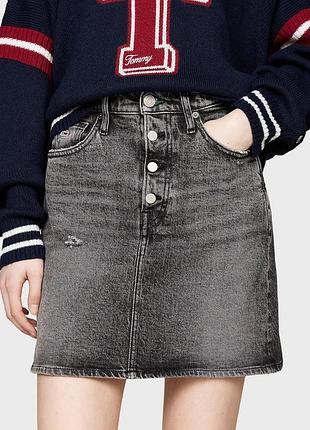 Жіноча сіра джинсова спідниця mom uh tommy jeans dw0dw18231