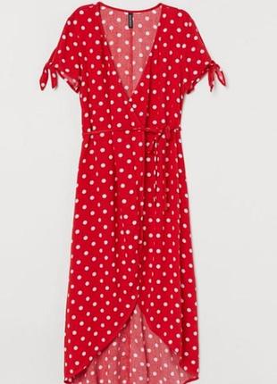 Плаття-халат, запах, міді,горох, h&amp;m.