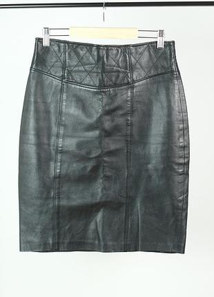 Винтажная кожаная юбка pierre cardin paris из натуральной nappa кожи размер 46 (s–m)