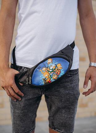 Топ якість! бананка,сумка на пояс, поясна сумка з принтом сімпсони (арт. 4607 )