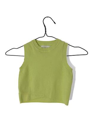 Салатовый вязаный жилет топ zara