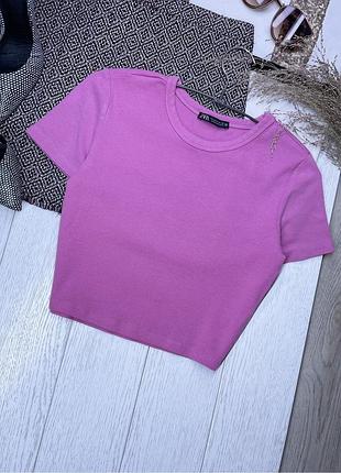 Літня футболка zara s m коротка футболка бавовняна жіноча футболка рожева футболка зара