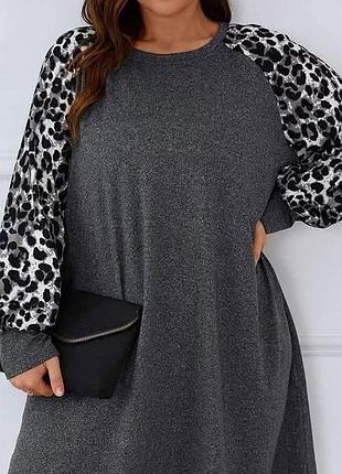 🥰 сукня світшот в леопардовий принт shein xl