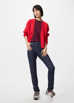 Кардиган красный база юникло качественная 100% шерсть uniqlo рр 44-46