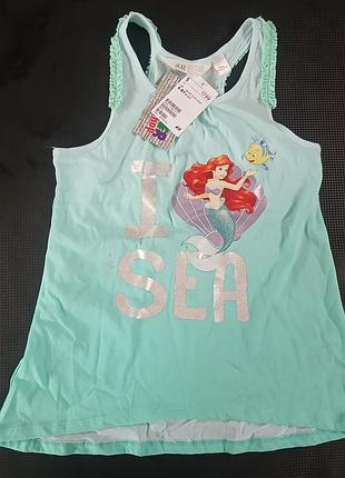 Майка h&amp;m 6-8 лет русалочка disney princes