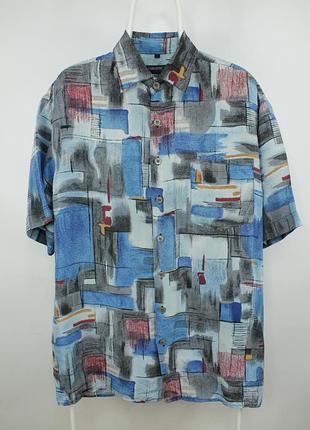 Стильная шелковая рубашка тенниска carletti multicolor silk s/s shirt