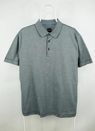 Премиальное поло футболка hugo boss regular fit gray polo shirt