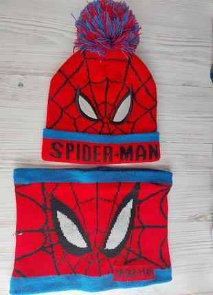 Брендовий комплект шапка і хомут primark spider-man для хлопчика 2р