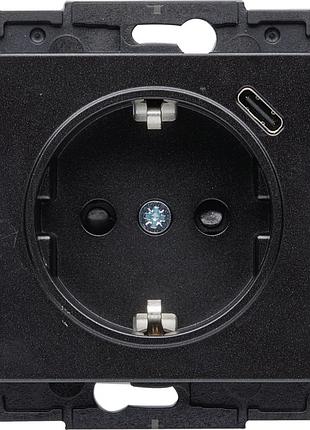 Розетка из з/к lumina, с usb черная, 16а/230в