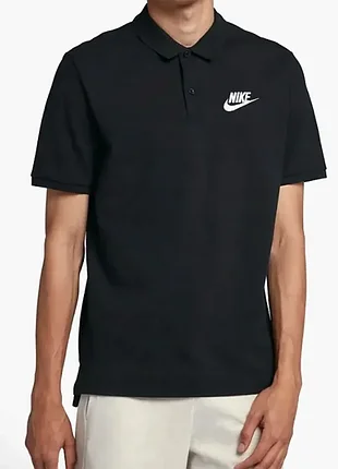 Футболка поло nike black cotton polo shirt
