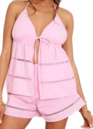 Розовый хлопковый комплект от prettylittlething