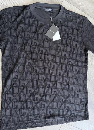 Футболка чорна оригінальна  махрова dolce gabbana 54/56-l/lx