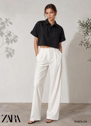 Сорочка чорна укорочена zara m