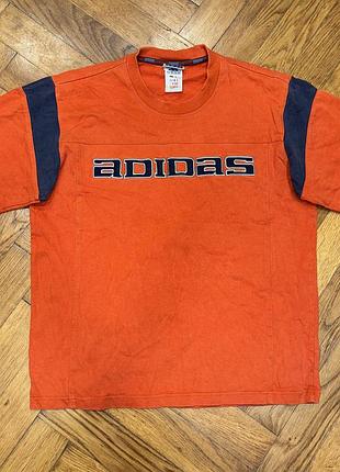 Вінтажна футболка adidas  оранжевого кольору, розмір s